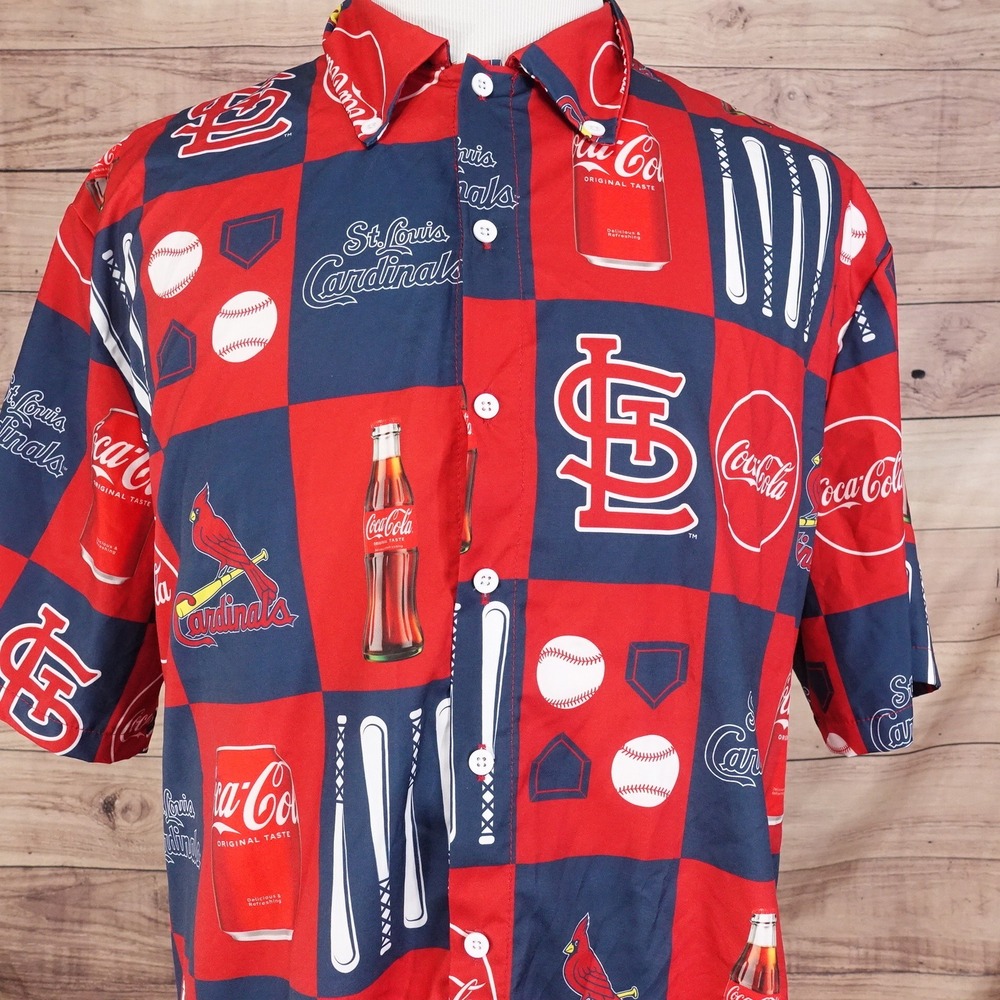 ST LOUIS CARDINALS SGA STADIUM GIVEAWAY BUTTON DOWN COCA COLA SHIRT SZ XL